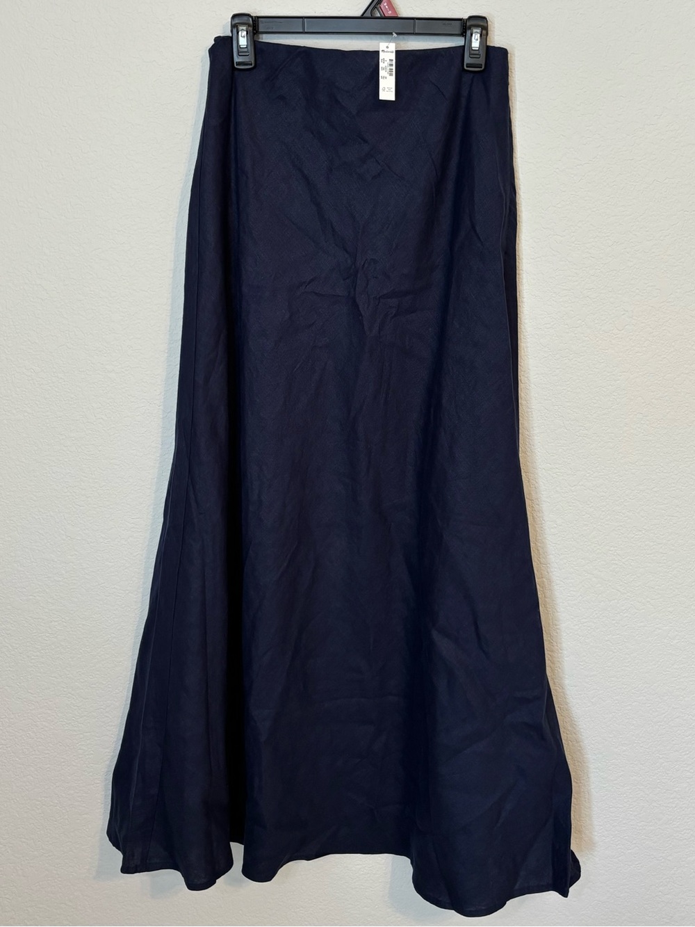 Madewell Maxi Slip Skirt in Linen Juniper Berry Navy - Picture 2 of 6